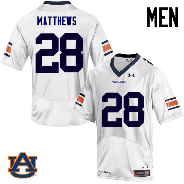 Men Auburn Tigers #28 Tray Matthews College Football Jerseys Sale-White